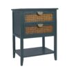 2 Drawer Side Table - Natural Rattan - End Table - Suitable For Bedroom, Living Room, Or Study - Green - Image 8