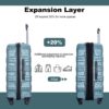 Expandable 3 Piece Luggage Sets Pc Lightweight & Durable Suitcase With Two Hooks, Spinner Wheels, Tsa Lock, (21/25/29) - Dark Green - Image 6