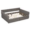 Queen Size Upholstered Platform Bed With USB And 2 Drawers, Lambswool Material - Gray - Image 14