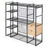 Open Style Wardrobe With Hanging Rails, Shelves And Drawers - Black - Image 5