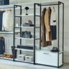 Fiona - Freestanding Walk In Wood Closet System With Metal Frame Durable Storage Solution Melamine - White - Image 4
