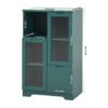 Modern Painted Cabinet With Glass Doors And Drawer - Green - Image 2