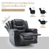3 Seater Home Theater Recliner Manual Recliner Chair With Two Built-In Cup Holders For Living Room - Black - Image 3