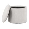 Lindsey - Contemporary / Glam Folding Storage Ottoman - Cream - Image 2