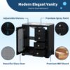 Bathroom Vanity With A Soft Close Glass Door, Adjustable Shelves, And Three Drawers - Black - Image 4