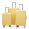 Set 3 Pieces 20" / 24" / 28" Abs Spinner Wheel Luggage, Matching Color, With Combination Lock - Yellow - Image 18