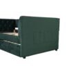 Twin Size Upholstered Tufted Daybed With Trundle - Green - Image 9
