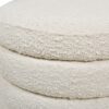 Fuji - Oversized Round Storage Ottoman - Ivory White - Image 4