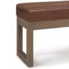 Milltown - Footstool Small Ottoman Bench - Distressed Saddle Brown - Image 5