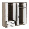 6 Door Wardrobe With Shelves And Drawers - Natural - Image 6