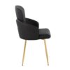 Dahlia - Contemporary Dining Chair (Set of 2) - Gold / Black - Image 3