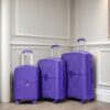 Expandable Hardshell Suitcase Double Spinner Wheels Pp Luggage Sets Lightweight Durable Suitcase & Tsa Lock, 3 Piece Set (20/24/28) - Purple - Image 2