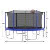 14Ft For Kids Children With Safety Enclosure Net Outdoor Backyards Large Recreational Trampoline - Blue - Image 10