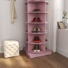 360 Rotating Shoe Cabinet 6 Layers - Pink - Image 6