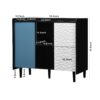 Modern Sideboard Buffet Cabinet With Red Doors And Unique Panel Styling - Black - Image 3