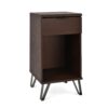 Modern Industrial Tall End Table With Drawer And Shelf - Walnut - Image 6