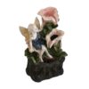 Decorative 3 Tier Tabletop Water Fountain With Fairy And LED Light, Angel Girl With Flower Design, For Indoor Tabletop And Outdoor - Pink / Green - Image 2