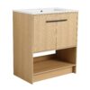 Modern 30" Bathroom Vanity With Ceramic Sink, Freestanding Cabinet, 2 Soft Closing Doors - Oak - Image 12