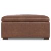 Gabbie - Square Coffee Table Storage Ottoman - Brown - Image 3