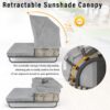 Outdoor Patio Daybed Rattan Daybed Outdoor Sunbed With Detachable Pillows For Patio, Backyard, Pool - Gray - Image 4