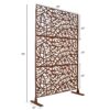 Outdoor & Indoor Privacy Screen Metal Privacy Screen, Freestanding Decorative Privacy Screen For Deck Balcony Patio - Rust Red - Image 6