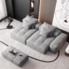 Modern Oversized Modular Sectional Sofa With 2 Chaise Lounge And 2 Armrest, Sparkling Chenille Fabric Soft Cushion Sofa With 4 Pillows, 4 Pieces Diy Combination Tufted Sofa, No Assembly Required - Gray - Image 9