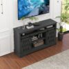 Fireplace TV Stand For Tvs Up To 65", Entertainment Center With 23" Electric Fireplace, Farmhouse TV Stand Industrial Media Console With Sliding Barn Door For Living Room - Dark Gray - Image 6