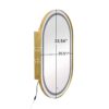 Oval Medicine Cabinet Mirror Bathroom Mirror With Storage Wall Mounted Medicine Mirror Cabinet With LED - Golden - Image 3