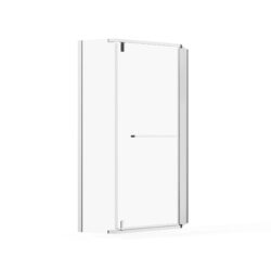 Neo - Angle Frameless Shower Door With Clear SGCC Tempered Glass - Chrome