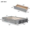 Full Size Bed With Storage Case, 2 Storage Drawers, Lengthwise Support Slat - Gray - Image 6