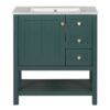 Transitional Style Bathroom Vanity Cabinet Combo With Ceramic Sink - Green - Image 11
