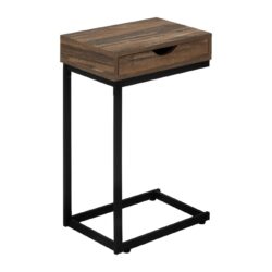 Accent Table, C - Shaped Contemporary & Modern - Brown