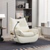 270 Swivel Glider Recliner Chair, Power Recliner Rocking Chair, USB Port Charge For Nursery Chair With Atmosphere Lamp For Living Room Bedroom Apartment - White - Image 6