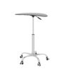 Adjustable Height Black Tempered Glass Table Desk Table With Lockable Wheels - Transparent / White - Image 9