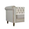 Chesterfield - Velvet Sofa 84.65" For Living Room - Beige - Image 5