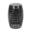 Modern Outdoor Metal End Table Set With Durable Iron Frame - Black - Image 8