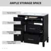 Bathroom Vanity With Ceramic Sink, Flip Out Drawer Design For Plumbing, Soft Close Drawers - Black - Image 5