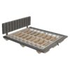 Queen Size Upholstered Hydrualic Platform Floating Bed With LED Light And USB Port - Gray - Image 8