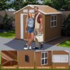 Heavy Duty Metal Storage Shed With Windows, Lockable Door & Ventilation Weatherproof Outdoor Garden Shed Iron - Brown - Image 5