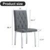 Armless Dining Chairs, Grid And Buckle Design Of The Back (Set of 4) - Gray - Image 4