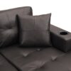 Modern Sectional Sofa Set With L Shape Chaise Lounge And Cup Holder - Chocolate Brown - Image 8
