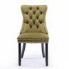 Nikki - Modern, High-End Tufted Solid Wood Contemporary Velvet Upholstered Dining Chair With Wood Legs Nailhead Trim (Set of 2) - Olive Green - Image 3