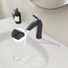 Contemporary Single Handle Lavatory Basin Sink Faucet Brass - Matte Black - Image 5