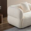 Sectional Sofa, Durable Fabric, Solid Wood Frame, High Density Sponge Filler - White - Image 7
