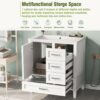 Bathroom Vanity, Modern Bathroom Cabinet With Sink Combo Set, Bathroom Storage Cabinet With A Soft Closing Door And 3 Drawers, Solid Wood Frame, Resin Basin - White - Image 7
