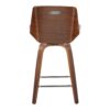 Corazza - Mid-Century Modern Fixed Height Counter Stool With Swivel With Square Footrest (Set of 2) - Walnut / Light Gray - Image 5