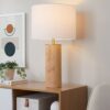 Cylinder - Ash Contemporary Table Lamp - Ash / Antique Brass / White - Image 5