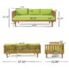 Claremont - 3 Seater Daybed Teak Acacia Wood Water Resistant Cushions - Green - Image 6