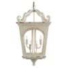 4 Light Wood Chandelier, Hanging Light Fixture With Adjustable Chain For Kitchen, Bulb Not Included - Cream White - Image 4