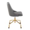 Marche - Contemporary Adjustable Office Chair With Casters - Gold / Gray - Image 2